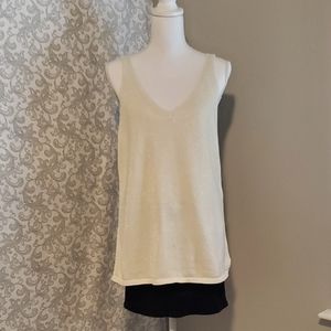 Muted Gold Shimmery Sweater Tank (NWOT)